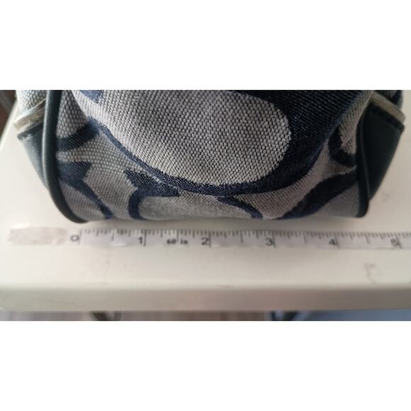 Y2K Coach Optic Signature Handle satchel/bag Jacquard turn key side pockets - Picture 10 of 10